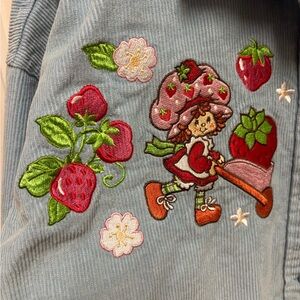 Vintage corduroy Embroidered Strawberry shortcake Flannel